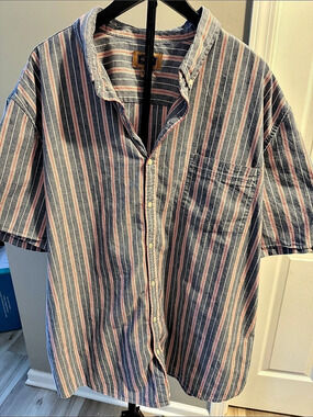 Foundry Supply Co Men's Striped Cotton Shirt Size 3xlt